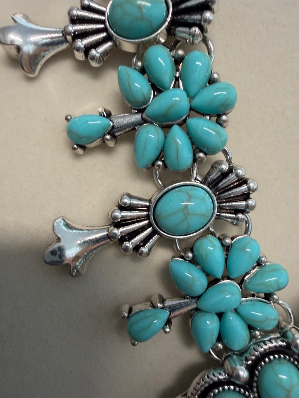 Piper K | Southwestern Squash Bloom Turquoise Boho Cowgirl Chic Necklace - Picture 11 of 11